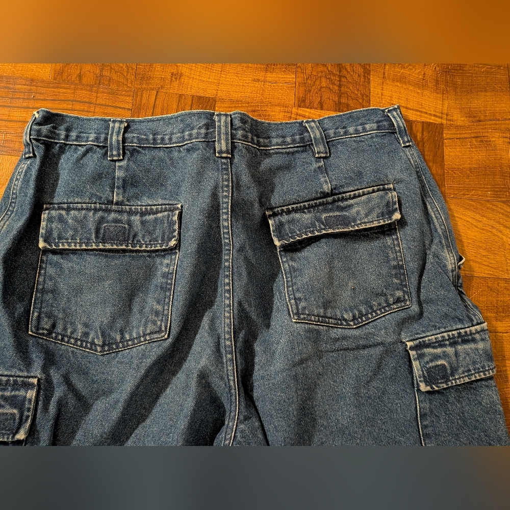 Route 66 Vintage Y2K Blue Jean Cargo Shorts Heavyweight Outdoor Men's 38 - Picture 6 of 6